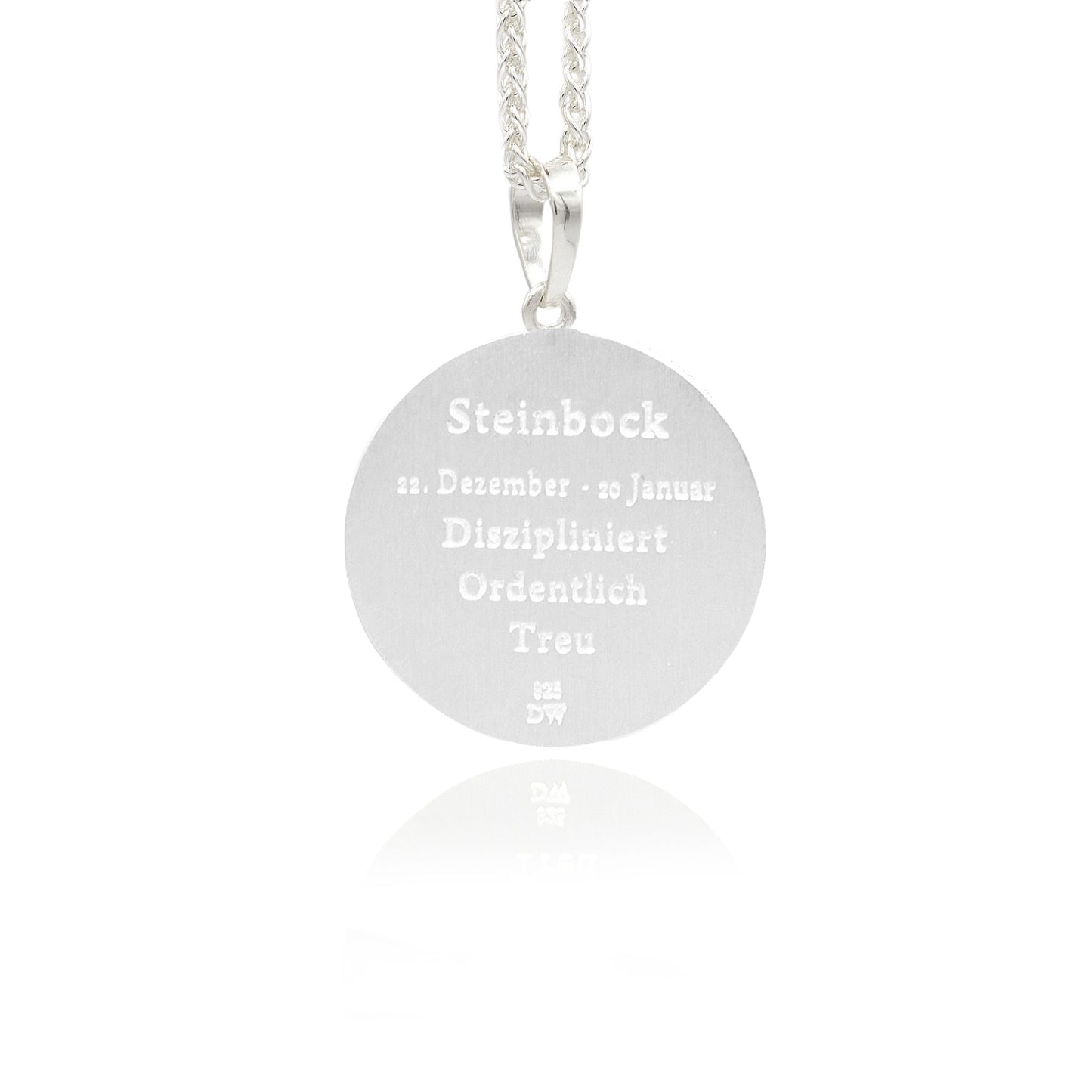 Capricorn Zodiac Sign Pendant - Silver