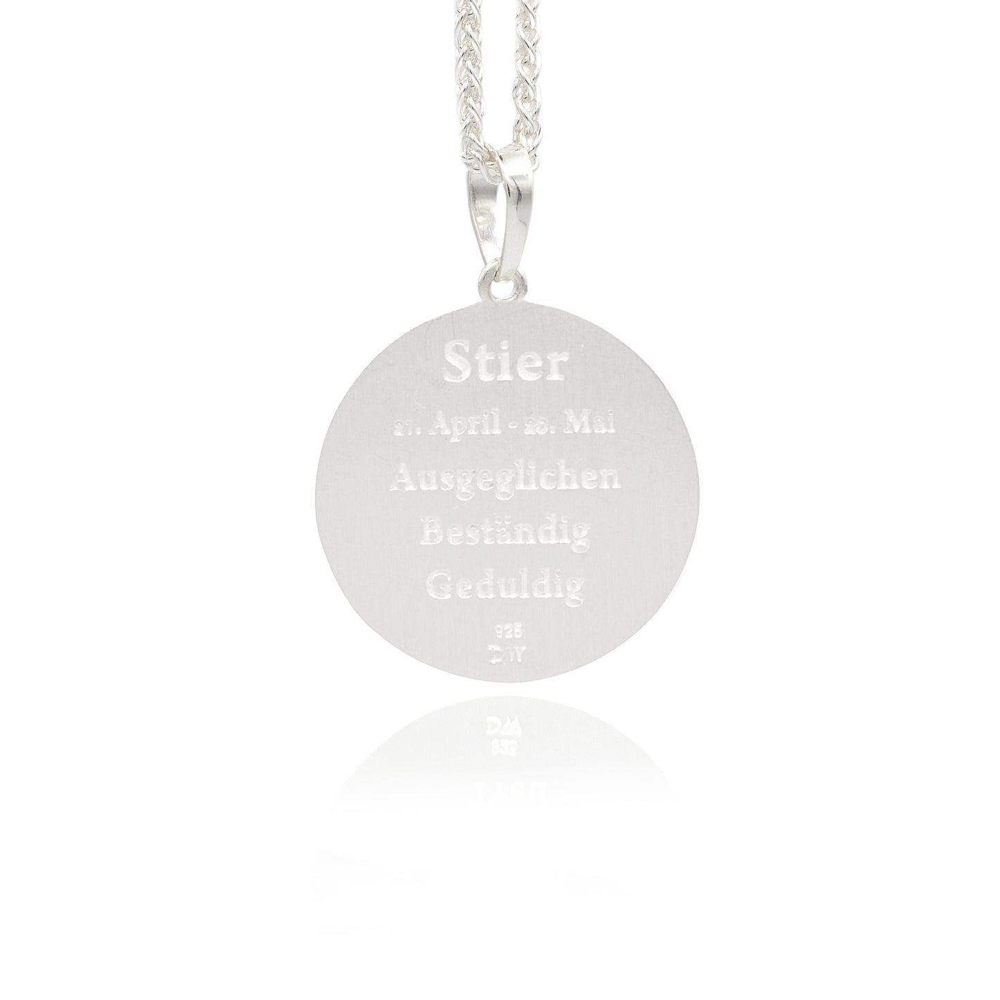Taurus Zodiac Sign Pendant - Silver