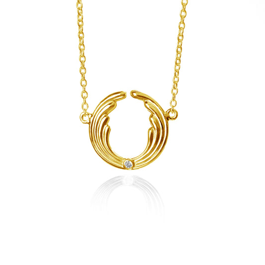 Angel pendant lucky caller "LIGHT" - with chain - gold
