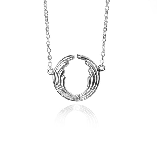 Angel pendant lucky caller "LIGHT" - with chain - silver