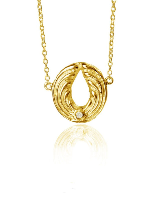 Angel pendant lucky caller "POWER" - with chain - gold