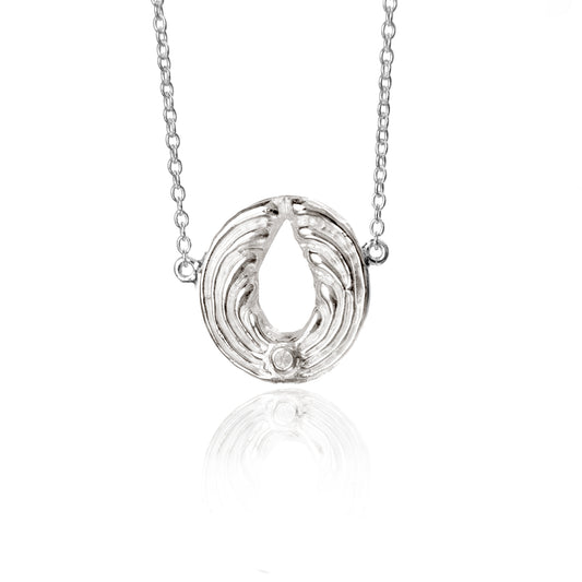 Angel pendant lucky caller "POWER" - with chain - silver