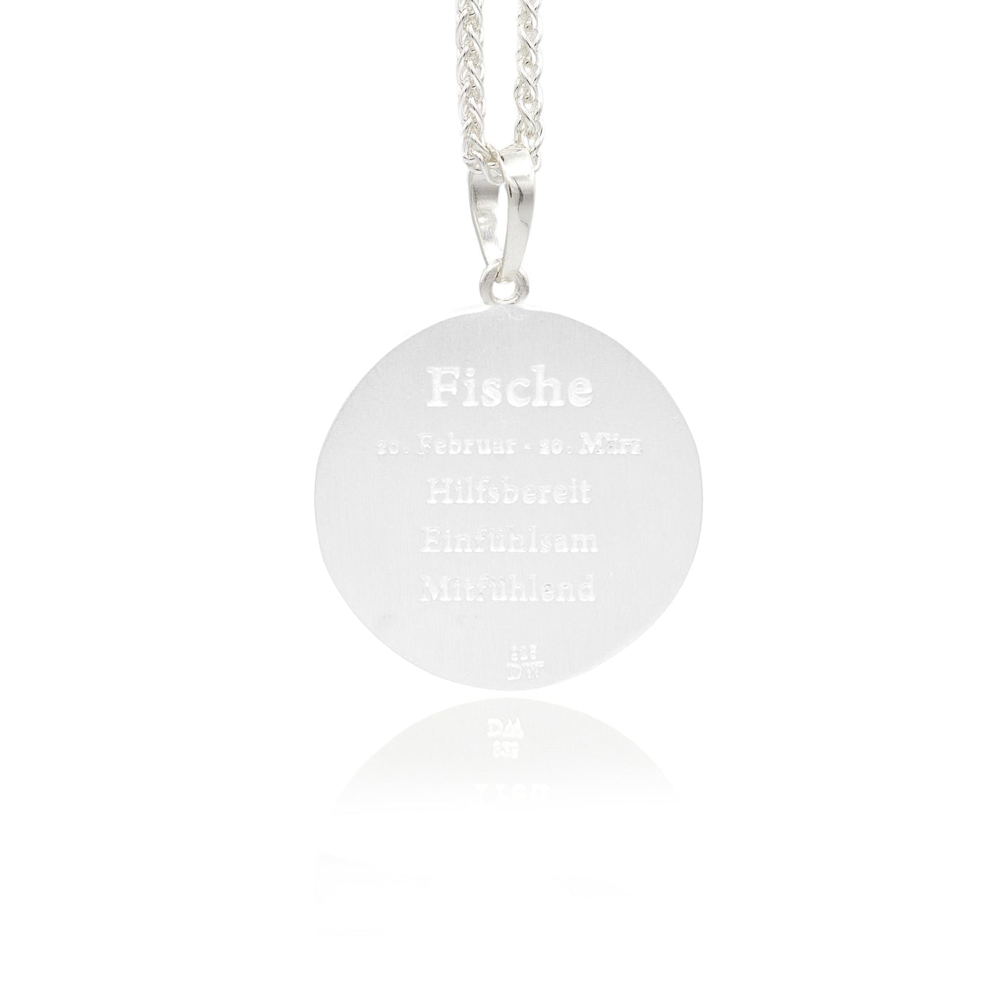 Pisces Zodiac Sign Pendant - Silver
