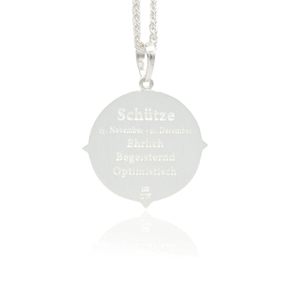 Sagittarius Zodiac Pendant - Silver