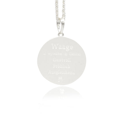 Libra Zodiac Sign Pendant - Silver